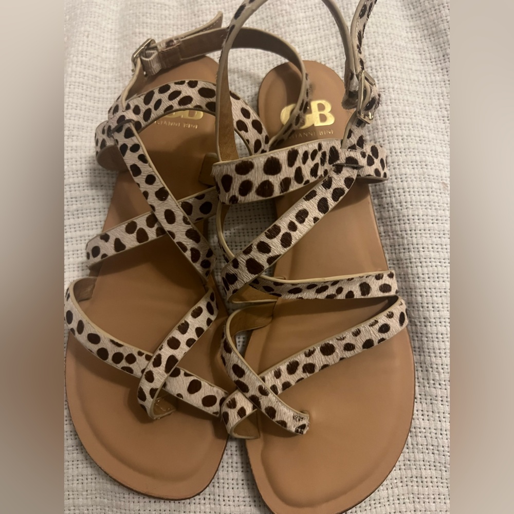 Leather Sandals Animal Print